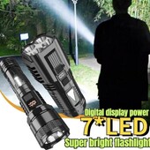 Мощный фонарик с 7 светодиодами Супер ручной фонарь с СОВ боковым светом