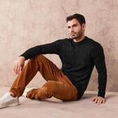 Мужской теплый вязаный свитер L 52/54