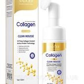 Очищуючий мус для вмивання з колагеном та щіточкою Collagen Anti-Aging Clean Mousse, 120 мл