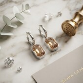 Сережки "aurora" golden amber (медсталь)