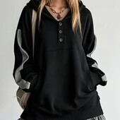 Стильное платье-худи оверсайз с воланом и капюшоном, р.5xl, Пог 72 см