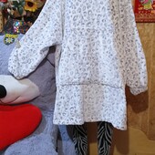 ❤️Бренд белоснежный меховой с двух сторон тёплый длинный халат новый❤️Англия.Ориганал!Пог.96/125см.