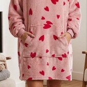 ❤️Брендовый меховой с двух сторон тёплый длинный халат новый❤️Турция.Оверсай!Ориганал!Пог.86/115см.