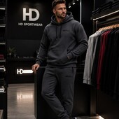♥️Теплий сучасний чоловічий костюм з фліс полару, не кошлатить, р.54, сірий, преміум якість!