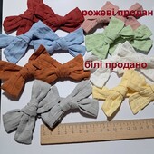 2шт Бавовняно-лляні бантики-заколки (3,2 дюйма) — аксесуари із затискачами типу крокодил