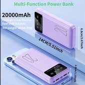 Портативний лед ліхтар-павербанк, usb, type-c, micro. Новий