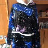 Меховушка, плюшева туника, кофта, ХL, слип, пижама. космос, в ідеалі