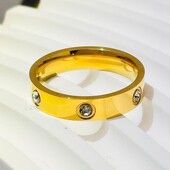 Каблучка в стилі Cartier Love позолота / медична сталь 17 розмір