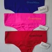 Набір 3 шт стрінги GreeNice з широким безшовним поясом