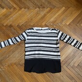Sale! Светр в смужку чб xs застібка ззаду